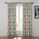 Animals Print Polyester Linen Curtain Drapery HARRY