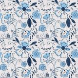Floral Print Polyester Linen Curtain Drapery WILLIAM