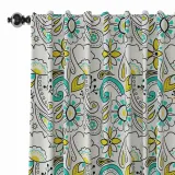Paisleys Print Polyester Linen Curtain Drapery ATLAS