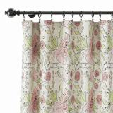 Floral Print Polyester Linen Curtain Drapery PIRATE