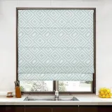 ATELIER Geometric Print Polyester Linen Roman Shade