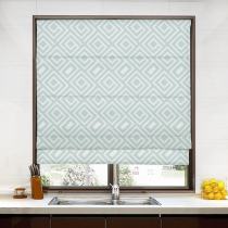 ATELIER Geometric Print Polyester Linen Roman Shade