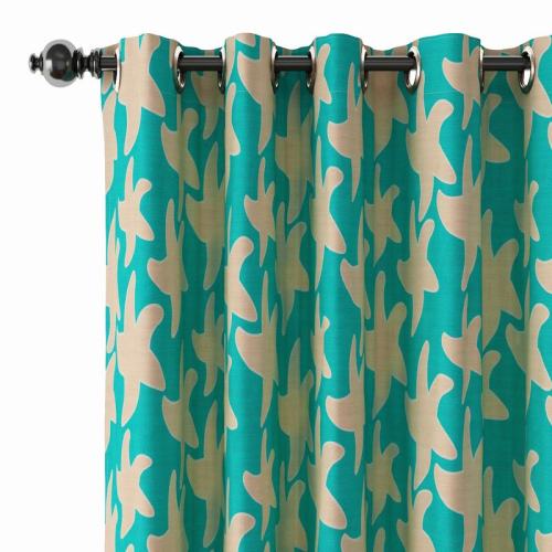 Abstract Print Polyester Linen Curtain Drapery JUEYE
