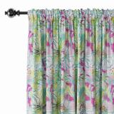 Floral Print Polyester Linen Curtain Drapery MILES