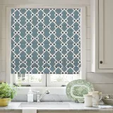 COLE Geometric Print Polyester Linen Roman Shade