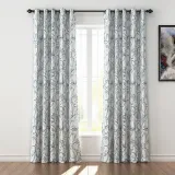 Floral Print Polyester Linen Curtain Drapery JACK