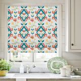 ANGELIA Ethnic Print Polyester Linen Roman Shade
