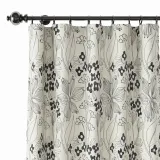 Floral Print Polyester Linen Curtain Drapery BAHAZHA