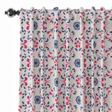 Floral Print Polyester Linen Curtain Drapery OPHELIA