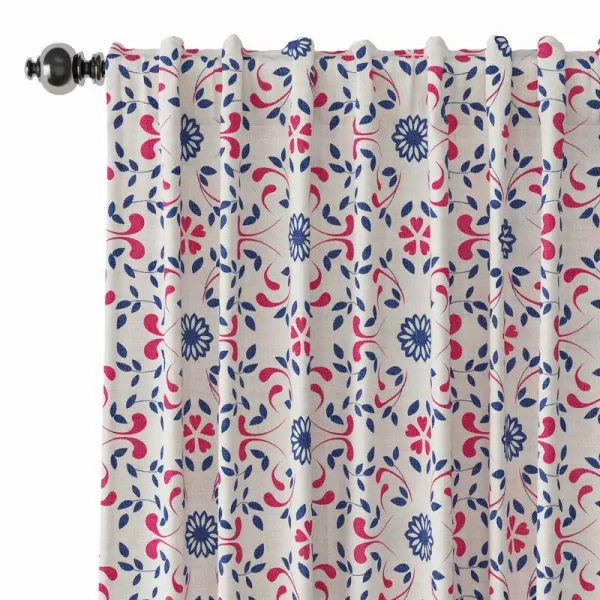 Floral Print Polyester Linen Curtain Drapery OPHELIA
