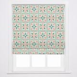 ADELINE Geometric Print Polyester Linen Roman Shade