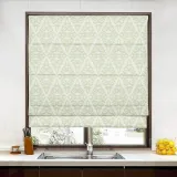 EMPORIO Geometric Print Polyester Linen Roman Shade