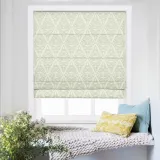 EMPORIO Geometric Print Polyester Linen Roman Shade