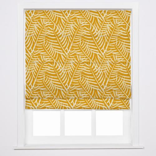 CANDICE Nature Print Polyester Linen Roman Shade