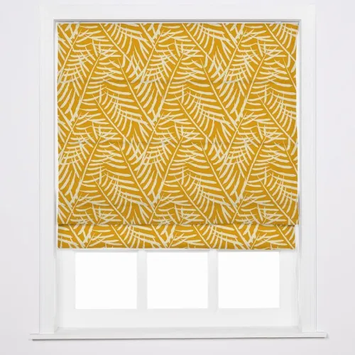 CANDICE Nature Print Polyester Linen Roman Shade
