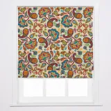 ABBY Paisley Print Polyester Linen Roman Shade