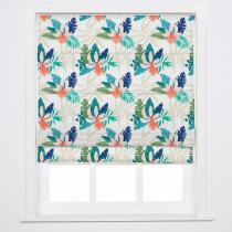 BRITNEY Tropical Print Polyester Linen Roman Shade