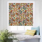 ABBY Paisley Print Polyester Linen Roman Shade