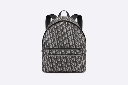 Rider Backpack Beige and Black Dior Oblique Jacquard