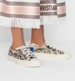 Walk'n'Dior Sneaker Multicolor Cotton with Rosa Mutabilis Embroidery