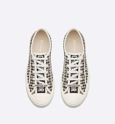 Walk'n'Dior Sneaker Black and White Houndstooth Embroidered Canvas