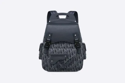 Saddle Backpack Blue Dior Oblique Jacquard