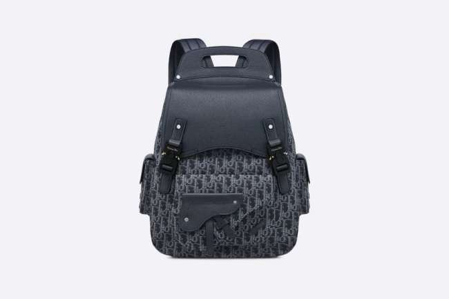 Saddle Backpack Blue Dior Oblique Jacquard