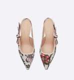J'Adior Slingback Pump Multicolor Cotton with Rosa Mutabilis Embroidery