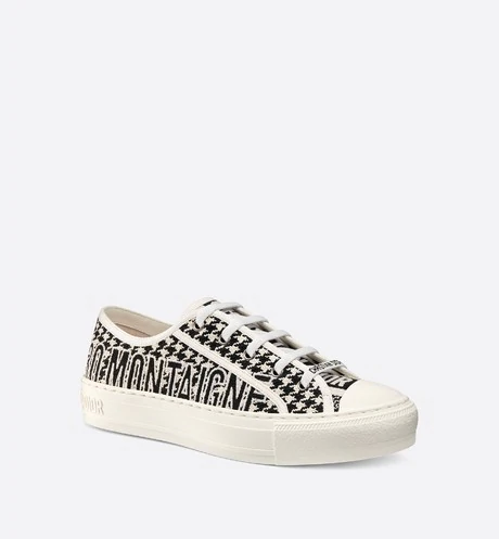 Walk'n'Dior Sneaker Black and White Houndstooth Embroidered Canvas
