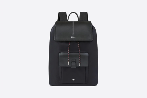 Backpack Black Technical Fabric and Calfskin