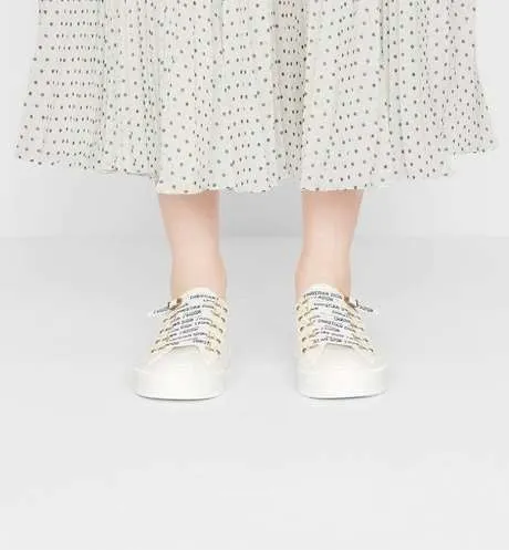 Walk'n'Dior Low-Top Sneaker White Calfskin and Canvas