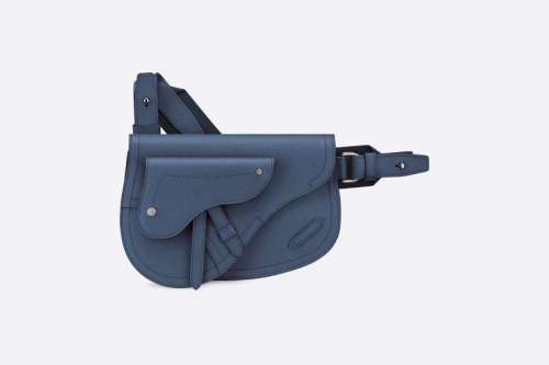 Saddle Messenger Bag Blue Grained Calfskin
