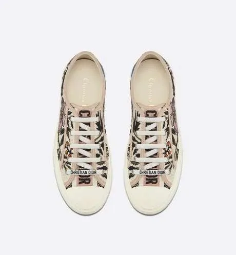 Walk'n'Dior Sneaker Multicolor Cotton with Rosa Mutabilis Embroidery