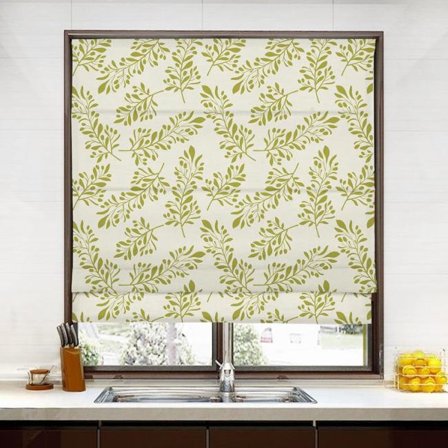 JASPER Nature Print Polyester Linen Roman Shade