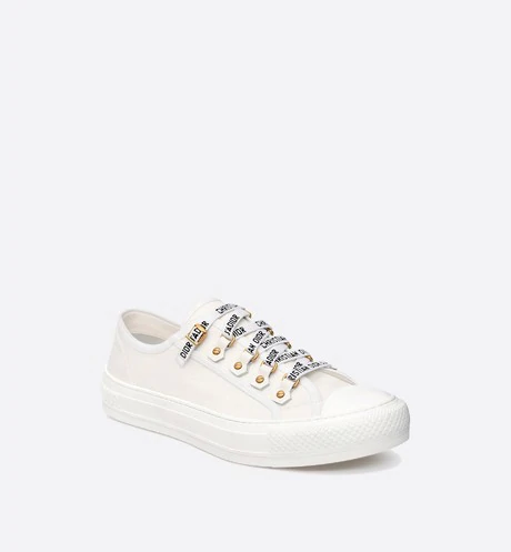 Walk'n'Dior Low-Top Sneaker White Calfskin and Canvas