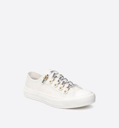 Walk'n'Dior Low-Top Sneaker White Calfskin and Canvas