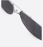 DiorScale Silver Pilot Sunglasses with DiorOblique Pattern