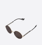 Dior180.2F Gold-Tone Metal Round Sunglasses with Black Temples