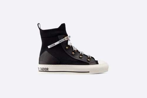Walk'n'Dior High-Top Sneaker Black Technical Mesh and Calfskin
