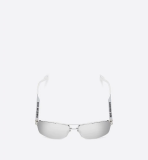 Dior180 Navigator Sunglasses in Silver-Finish Metal with Light Blue Lacquer