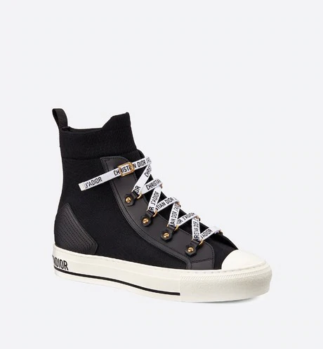 Walk'n'Dior High-Top Sneaker Black Technical Mesh and Calfskin