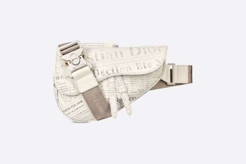 Saddle Bag White Grained Calfskin with DIOR AND DANIEL ARSHAM Print
