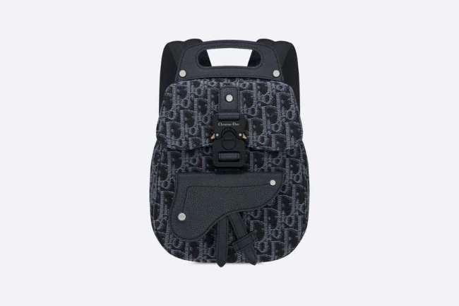 Mini Saddle Backpack Blue Dior Oblique Jacquard