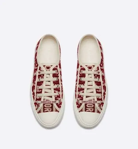 Walk'n'Dior Sneaker Burgundy Dior Oblique Embroidered Canvas