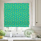 JUNIOR Abstract Print Polyester Linen Roman Shade
