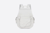 Saddle Backpack Off-White Grained Calfskin