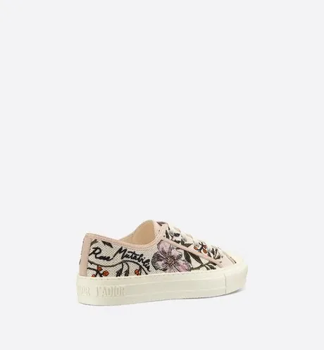 Walk'n'Dior Sneaker Multicolor Cotton with Rosa Mutabilis Embroidery