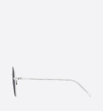 DiorScale Silver Pilot Sunglasses with DiorOblique Pattern