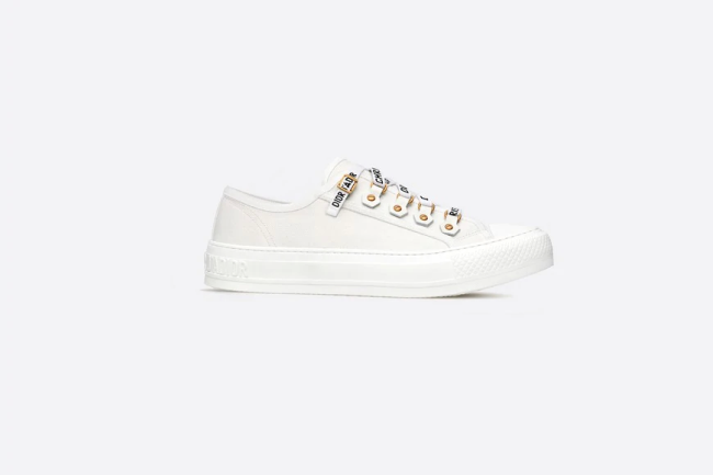 Walk'n'Dior Low-Top Sneaker White Calfskin and Canvas
