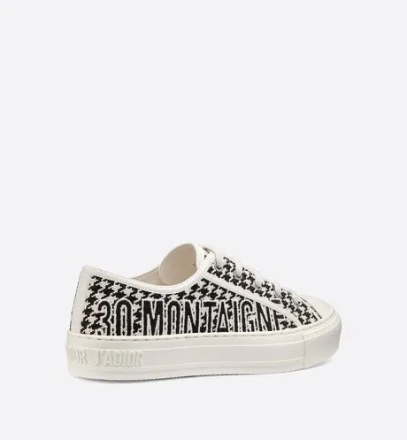 Walk'n'Dior Sneaker Black and White Houndstooth Embroidered Canvas